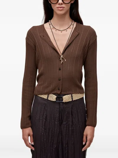 Osklen Gerippter Cardigan In Brown
