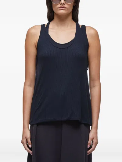Osklen Ribbed Double-strap Top In Black