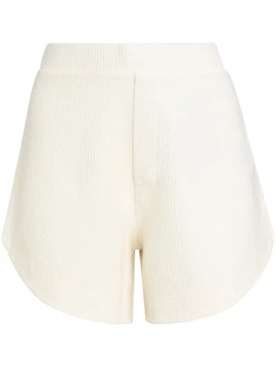 Osklen Ribbed-knit Shorts In White