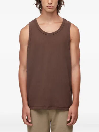 Osklen Ribbed Tank Top In Brown