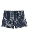 Osklen Rope-net Print Shorts In Blue