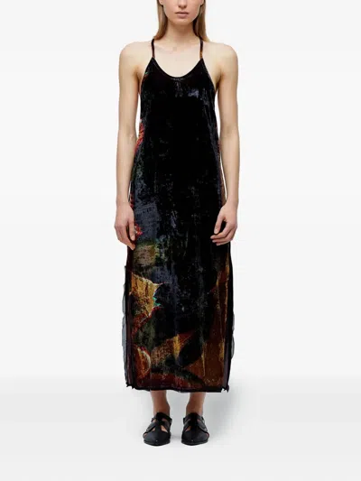 Osklen Scoop-neck Slip Midi Dress In Black