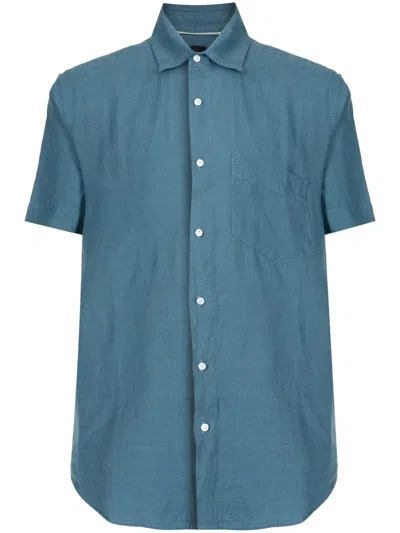 Osklen Short-sleeve Linen Sshirt In Blue