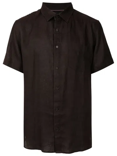 Osklen Short-sleeve Linen Shirt In Brown