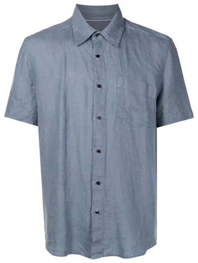 Osklen Short-sleeved Flax Shirt In Blue