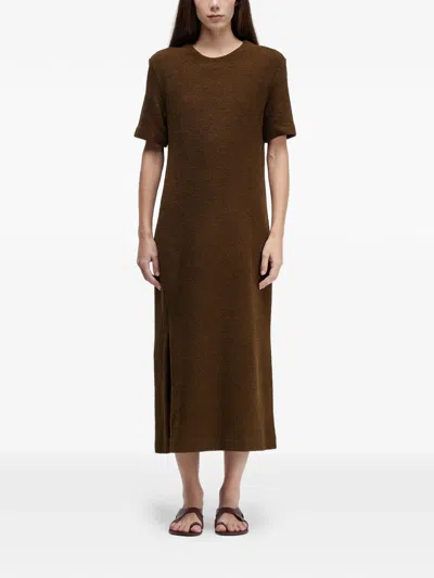 Osklen Short-sleeve Midi Dress In Brown