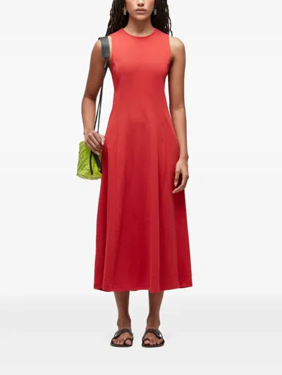 Osklen Sleeveless Crew-neck Midi Dress In Red