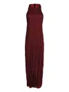 Osklen Sleeveless Satin Dress In Burgundy