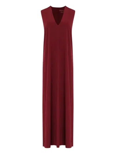 Osklen Sleeveless V-neck Maxi Dress In Red