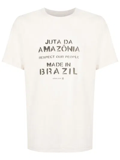Osklen Slogan-print Jersey T-shirt In Neutrals