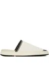 Osklen Soho Crochet-detail Flat Mules In White