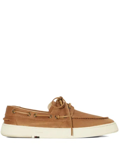 Osklen Soho Dockside Laced Leather Boat Shoes In Multi