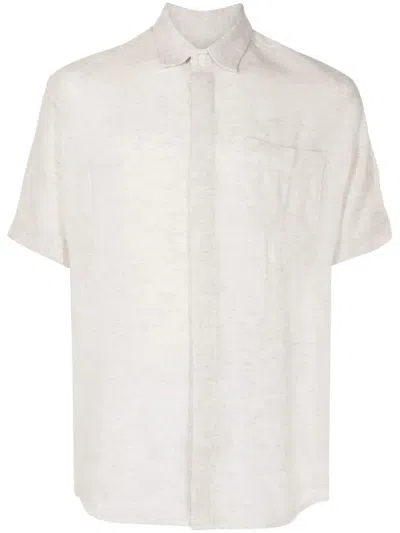 Osklen Spread-collar Short-sleeve Shirt In Neutrals