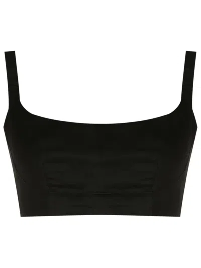 Osklen Square-neck Hemp Crop Top In Black