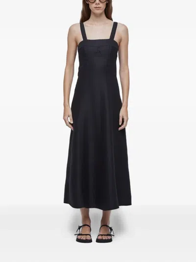 Osklen Square-neckline Midi Dress In Black
