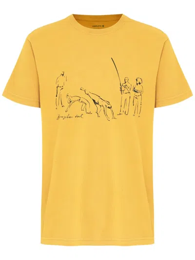 Osklen Stone Capoeiristas T-shirt In Gold