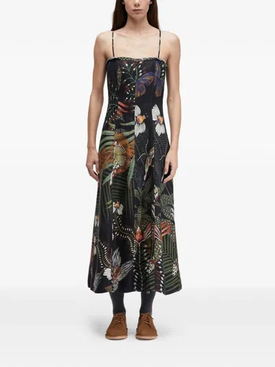Osklen Straps Botanical Print Dress In Multi
