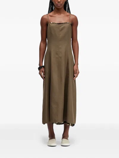 Osklen Straps Floral Dress In Brown