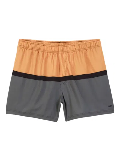 Osklen Stripe-panel Swim Shorts In Gray
