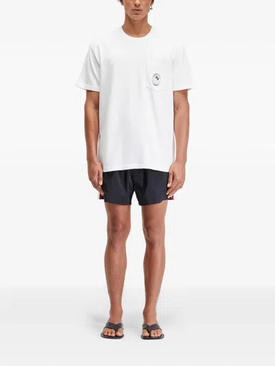 Osklen Striped Beach Shorts In Black