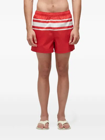 Osklen Striped-detail Deck Shorts In Red