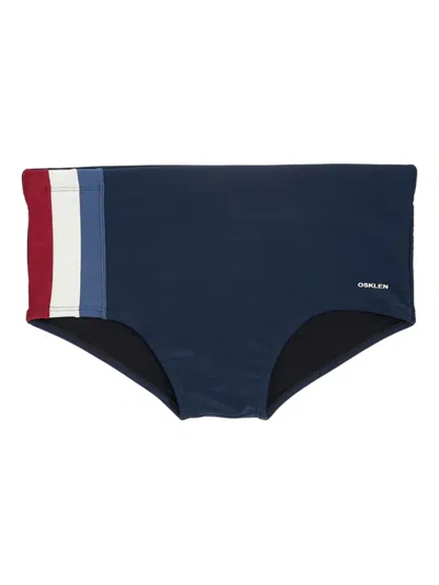 Osklen Striped-detail Swim Trunks In Blue