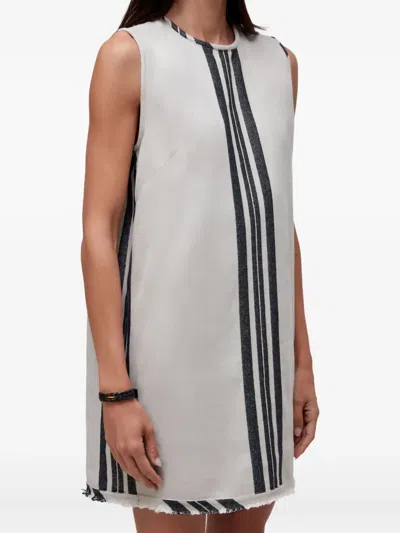 Osklen Striped Sleeveless Mini Dress In Gray