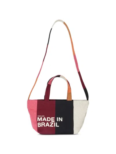 Osklen Striped Tote Bag In Red