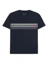 Osklen Striped Trident-emblem T-shirt In Blue