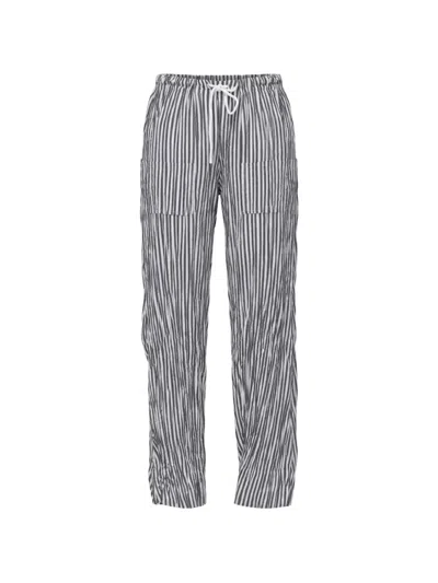 Osklen Stripe.pattern Wrinkled Trousers In White