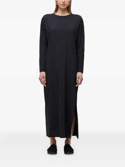 Osklen Superlight Long-sleeve Maxi Dress In Black