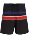 Osklen Surf Tex Striped Swim Shorts In Black