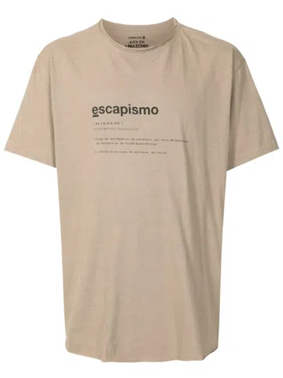 Osklen Text-print Cotton T-shirt In Neutral