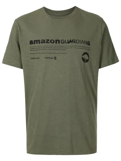 Osklen Text-print Cotton T-shirt In Green