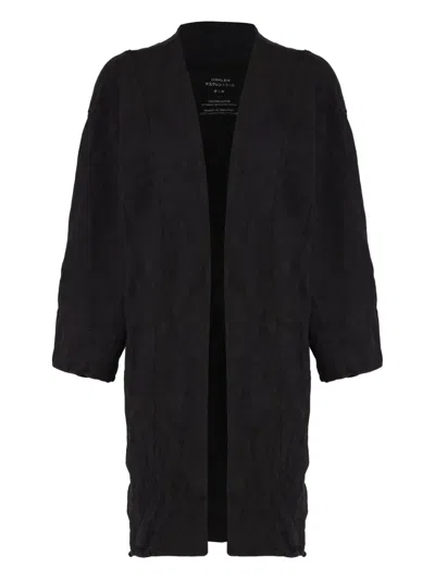 Osklen Textured Open-front Coat In Black