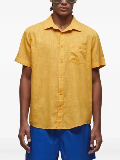 Osklen Textured Pocket Shirt In Yellow