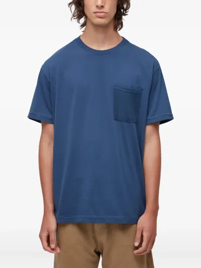 Osklen Textured-pocket T-shirt In Blue