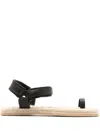 Osklen Touch-strap Leather Sandals In Black