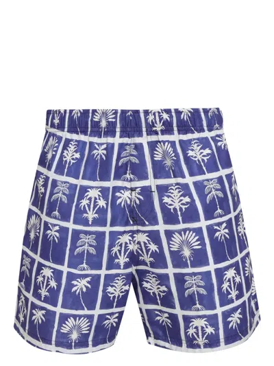 Osklen Tree-print Swim Shorts In Blue