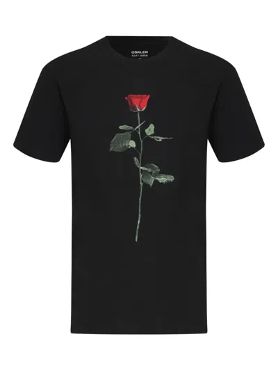 Osklen Used Rose T-shirt In Black