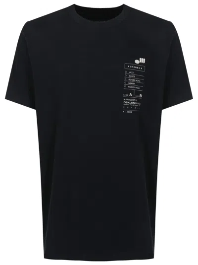 Osklen Vintage Record-label Cotton T-shirt In Black
