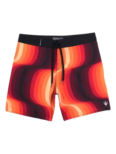 Osklen Wave-pattern Swim Shorts In Red