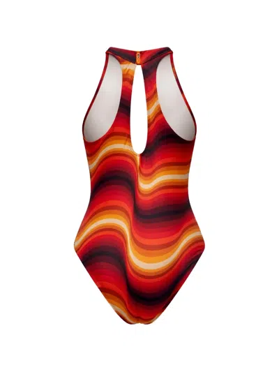 Osklen Wave-print Swimsuit In Orange