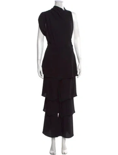 Pre-owned Osman Asymmetrical Jumpsuit In Black