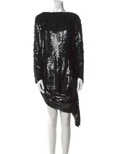 Pre-owned Osman Bateau Neckline Knee-length Dress W/ Tags In Black