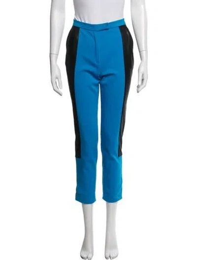 Pre-owned Osman Colorblock Pattern Straight Leg Pants In Blue