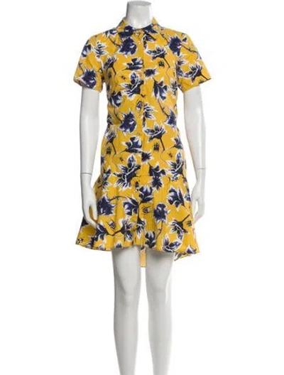 Pre-owned Osman Floral Print Knee-length Dress In Yellow