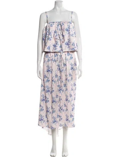 Pre-owned Osman Floral Print Midi Length Dress In Multi