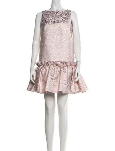 Pre-owned Osman Floral Print Mini Dress In Pink
