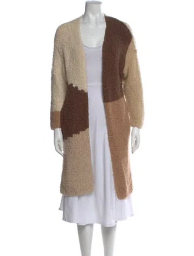 Pre-owned Osman Open Front Sweater In Brown